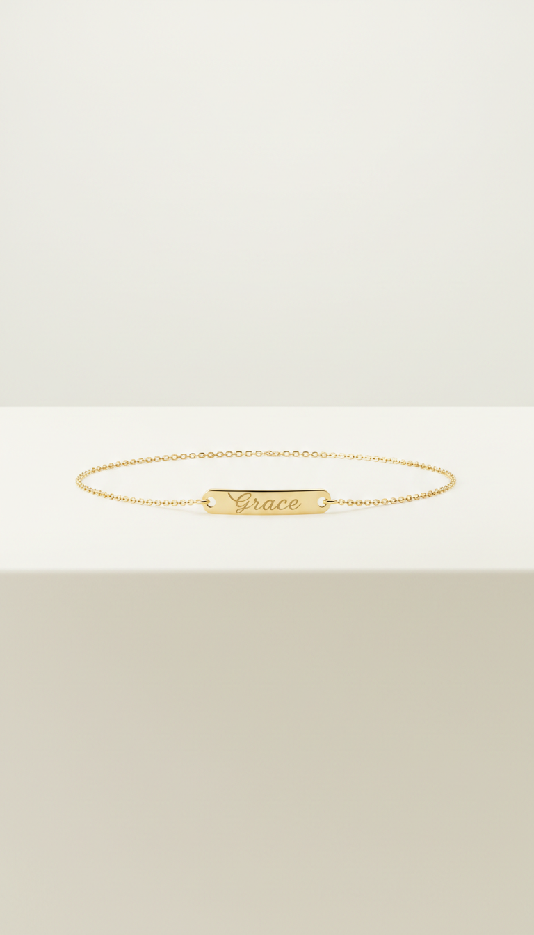 Engraved Gold Name Bracelet