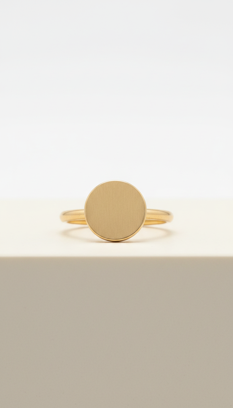 14k Gold Minimalist Signet Ring