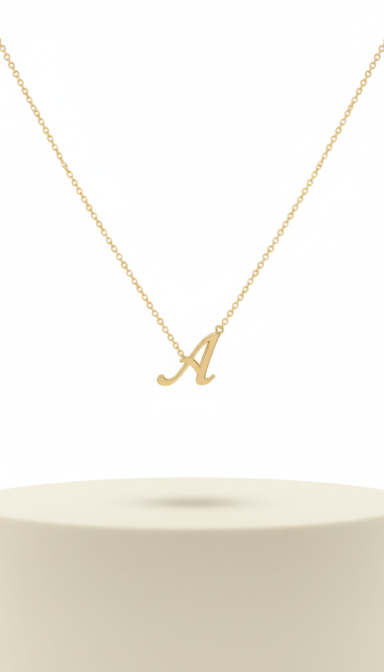 18k Gold Initial Necklace
